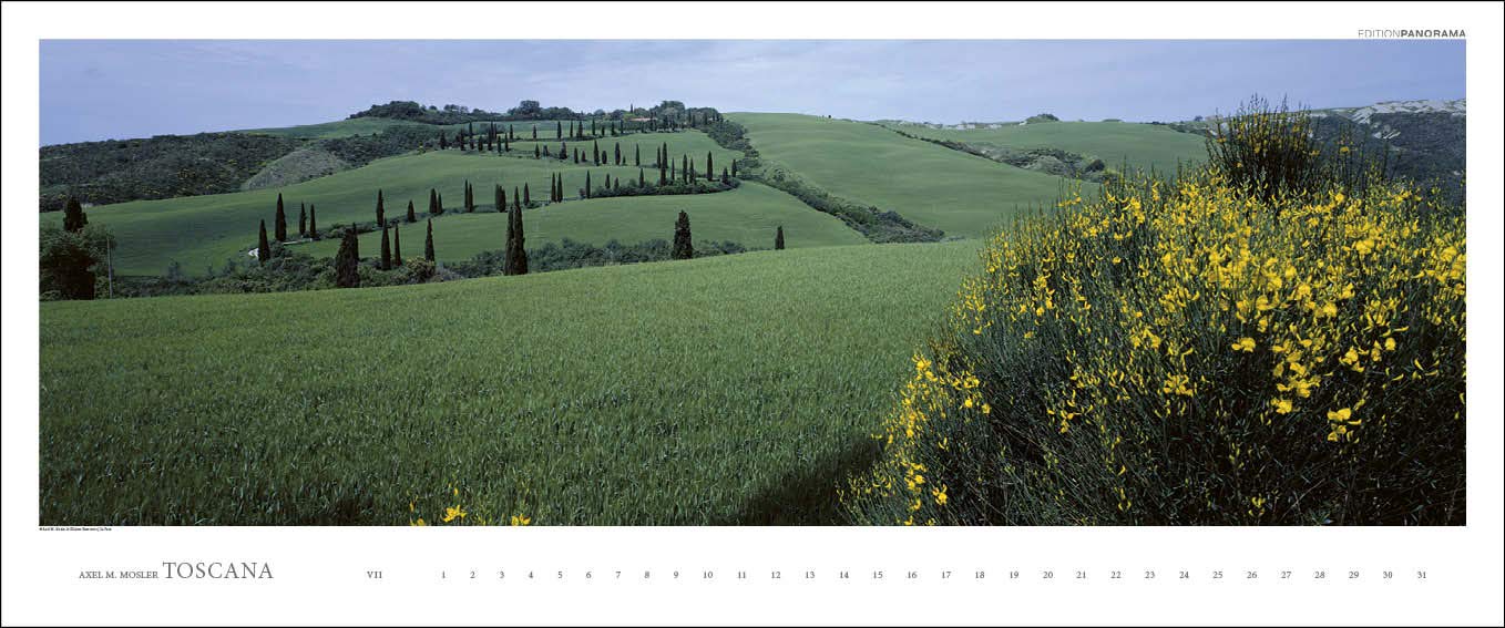 Toscana: Immerwährender Panorama-Kalender in 1,15 Meter Breite