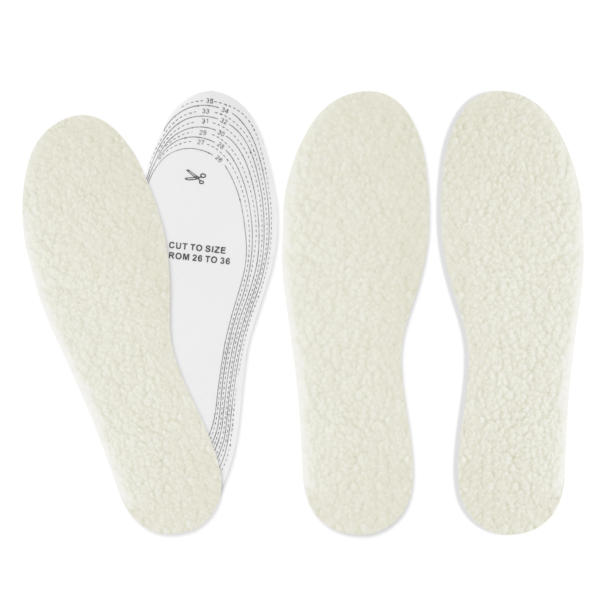 2 Paires De Semelles Intérieures Hiver – Laine D'agneau, Coton épais – Chauffantes, Confortables – Pour Hommes, Femmes, Enfants, Personnes âgées (Taille 39)