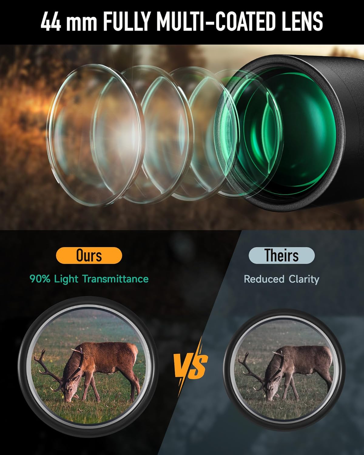 PINTY 3-12x44 Rifle Scope, Gun Scope with Parallax Adjustment for Hunting, SFP Airsoft Optical Scope with R-02 Crosshair Reticle, Riflescope with Windage Elevation Adjustment for Picatinny Weaver Rail