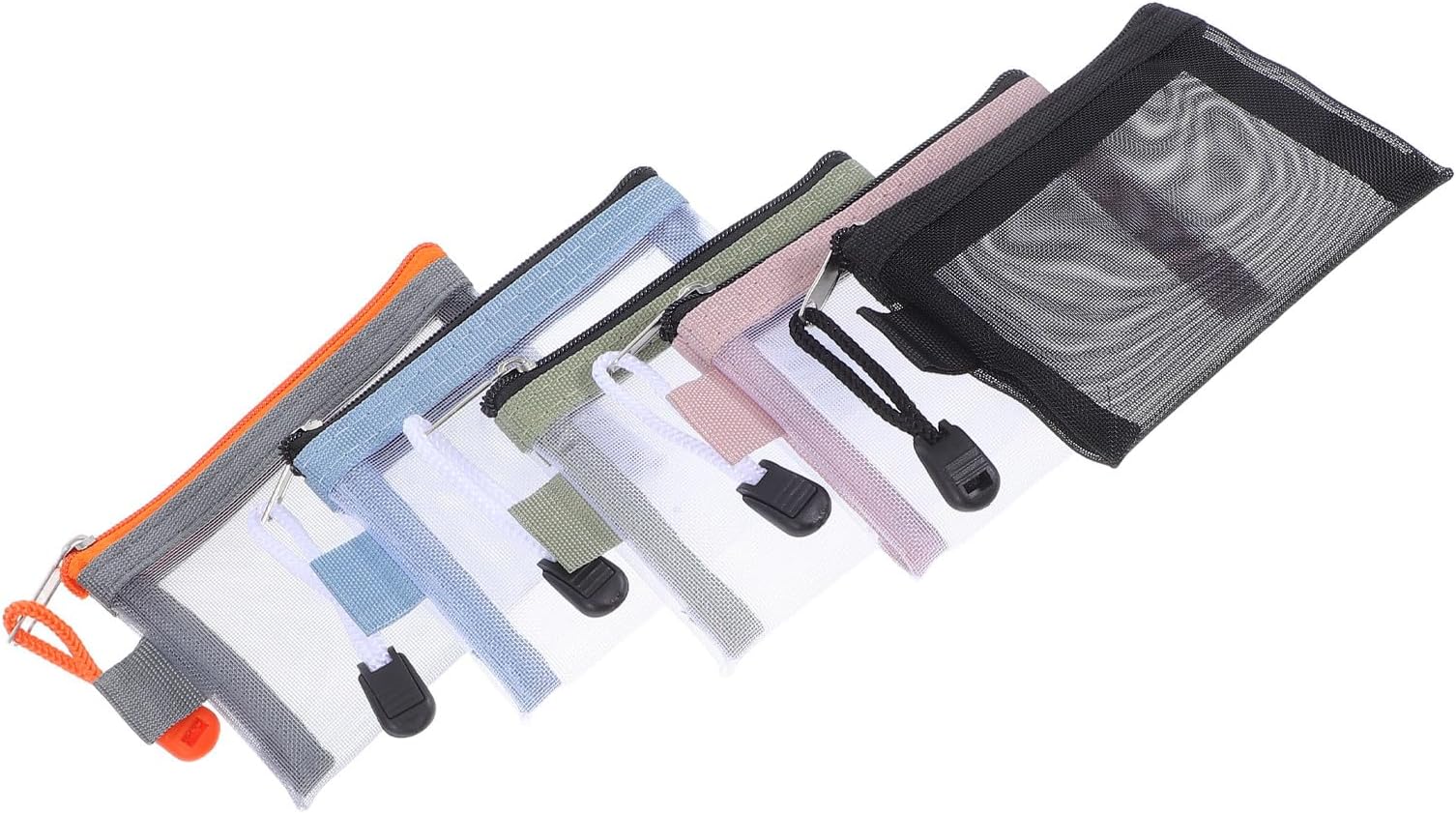 5pcs Mini Mesh Makeup Bag Zippered Storage Cosmetic Pouch Travel Compact Makeup Organizer for Women