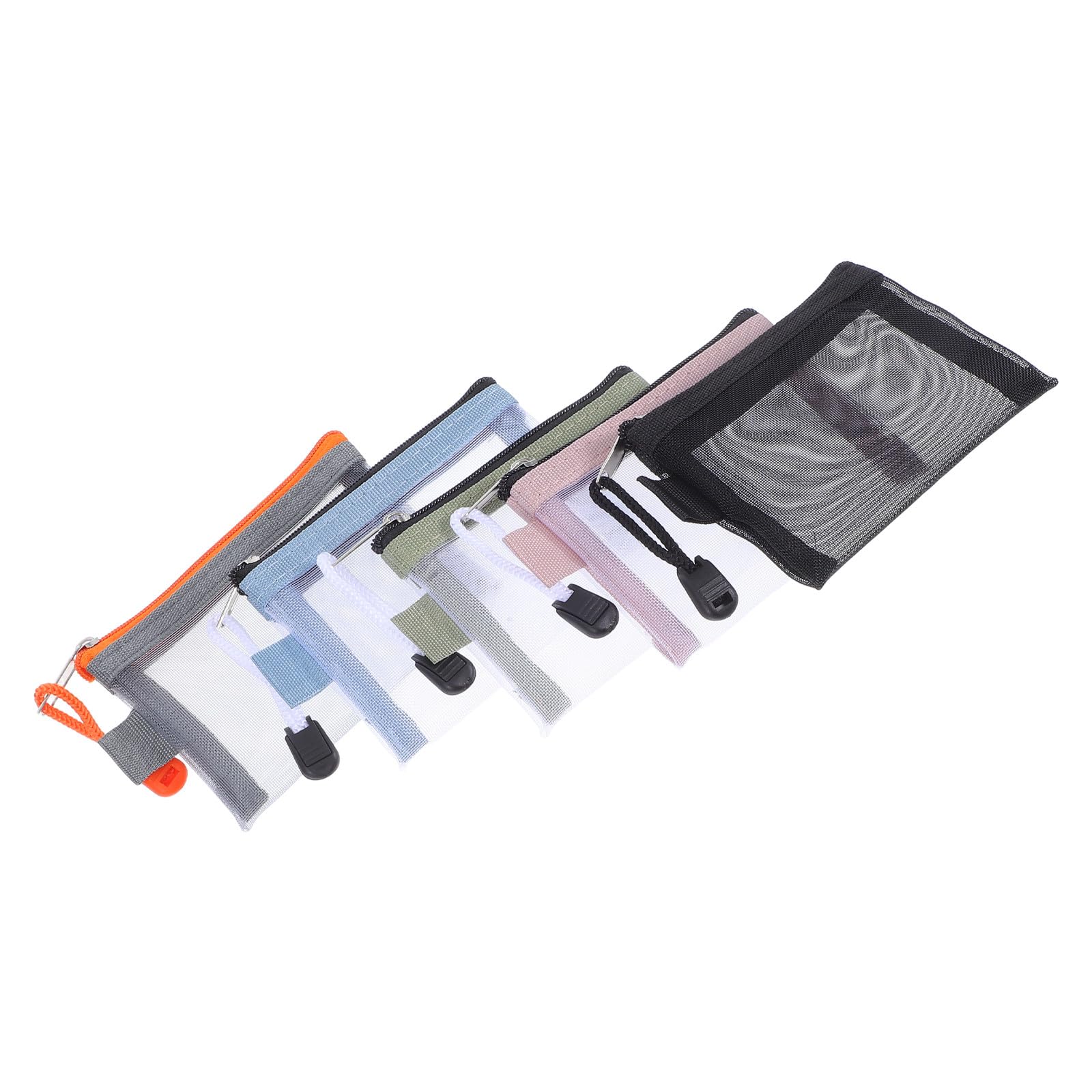 5pcs Mini Mesh Makeup Bag Zippered Storage Cosmetic Pouch Travel Compact Makeup Organizer for Women