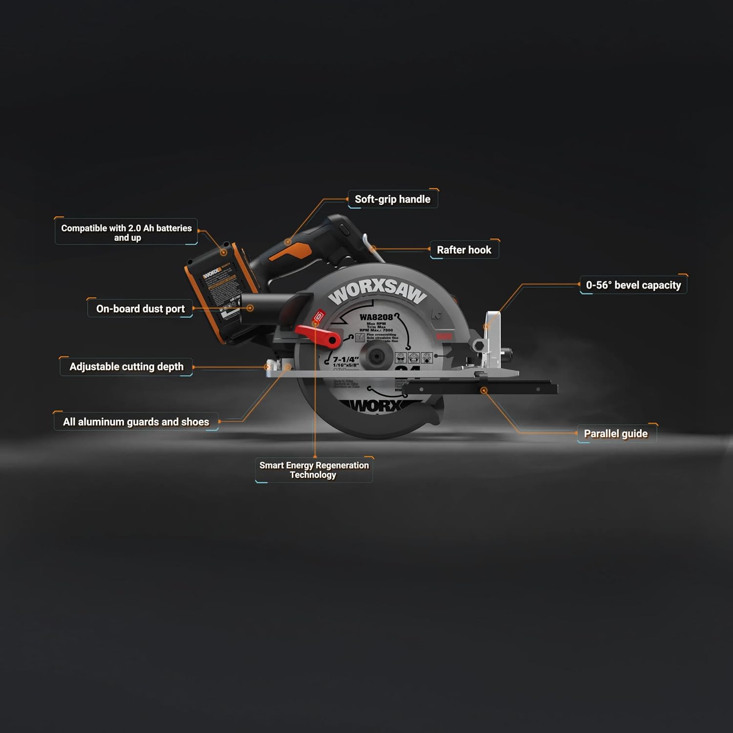 WORX Cordless Circular Saw, 40V 7-1/4-Inch Brushless, WX533L photo 8