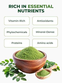 PURA VIDA MORINGA Organic Moringa Powder, Premium 100% Leaf Powder Single Origin - USDA Organic Moringa Oleifera Leaf, Perfect for Smoothies & Recipes, 8 oz