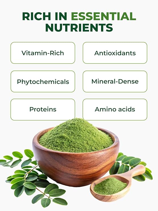 PURA VIDA MORINGA Organic Moringa Powder, Premium 100% Leaf Powder Single Origin - USDA Organic Moringa Oleifera Leaf, Perfect for Smoothies & Recipes, 8 oz