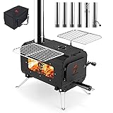 BiggerFire Zeltofen tragbarer Campingofen schwarzer Holzofen Zeltheizung f&uuml;r Zelte Unterk&uuml;nfte und Camping im Freien