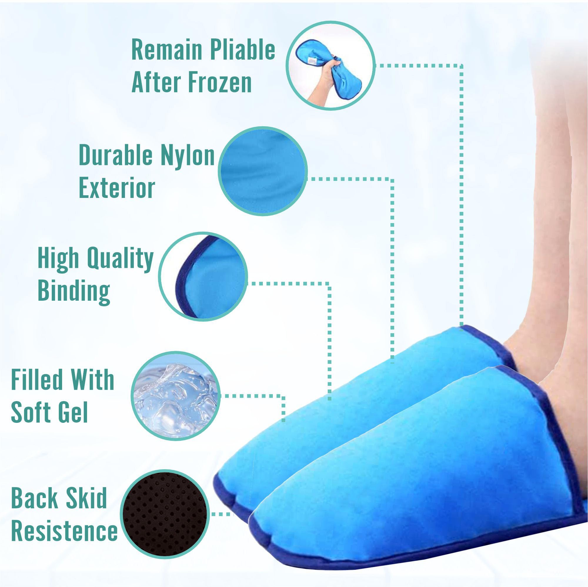 Pedimend Lot de 2 paires de chaussons en gel pour fasciite plantaire, soulagement de la douleur neuropathie des pieds, chimiothérapie, douleurs aux orteils, pieds enflés, soulagement de la goutte,