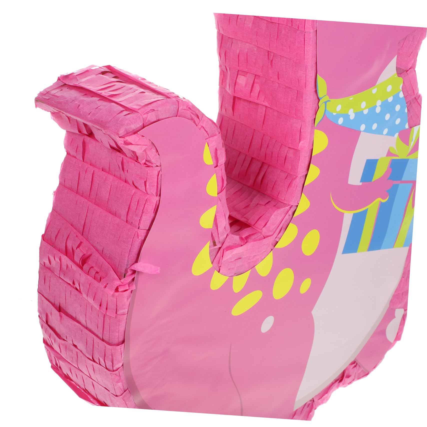 PRETYZOOM Piñata de Dinosaurio Rosa de Papel, Decoración Colgante para Fiesta y Portacaramelos, Adecuado para Cumpleaños y Fotomatón
