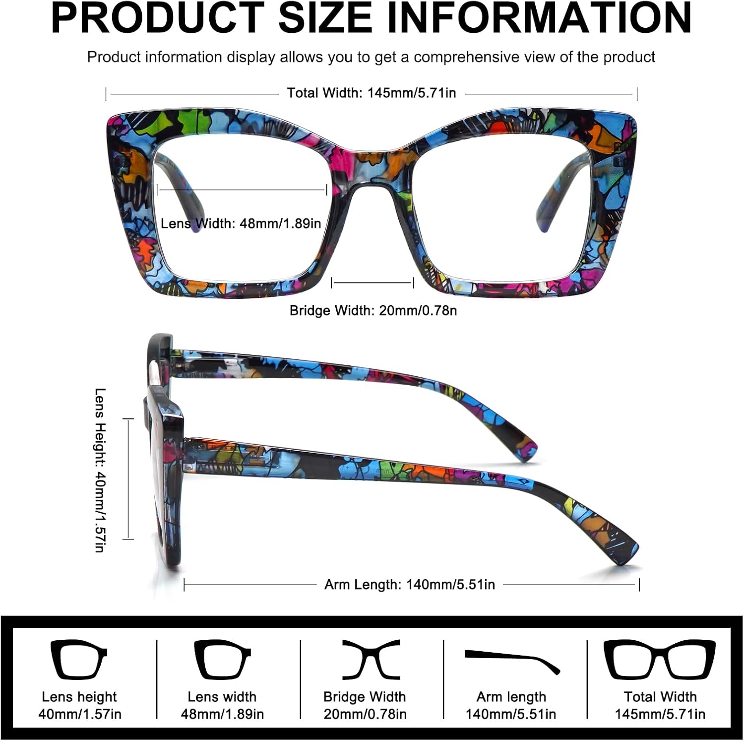 COJWIS Multifocus Progressive Reading Glasses for Women - Bifocal Computer/Book Readers Blue Light Blocking With Spring Hinge
