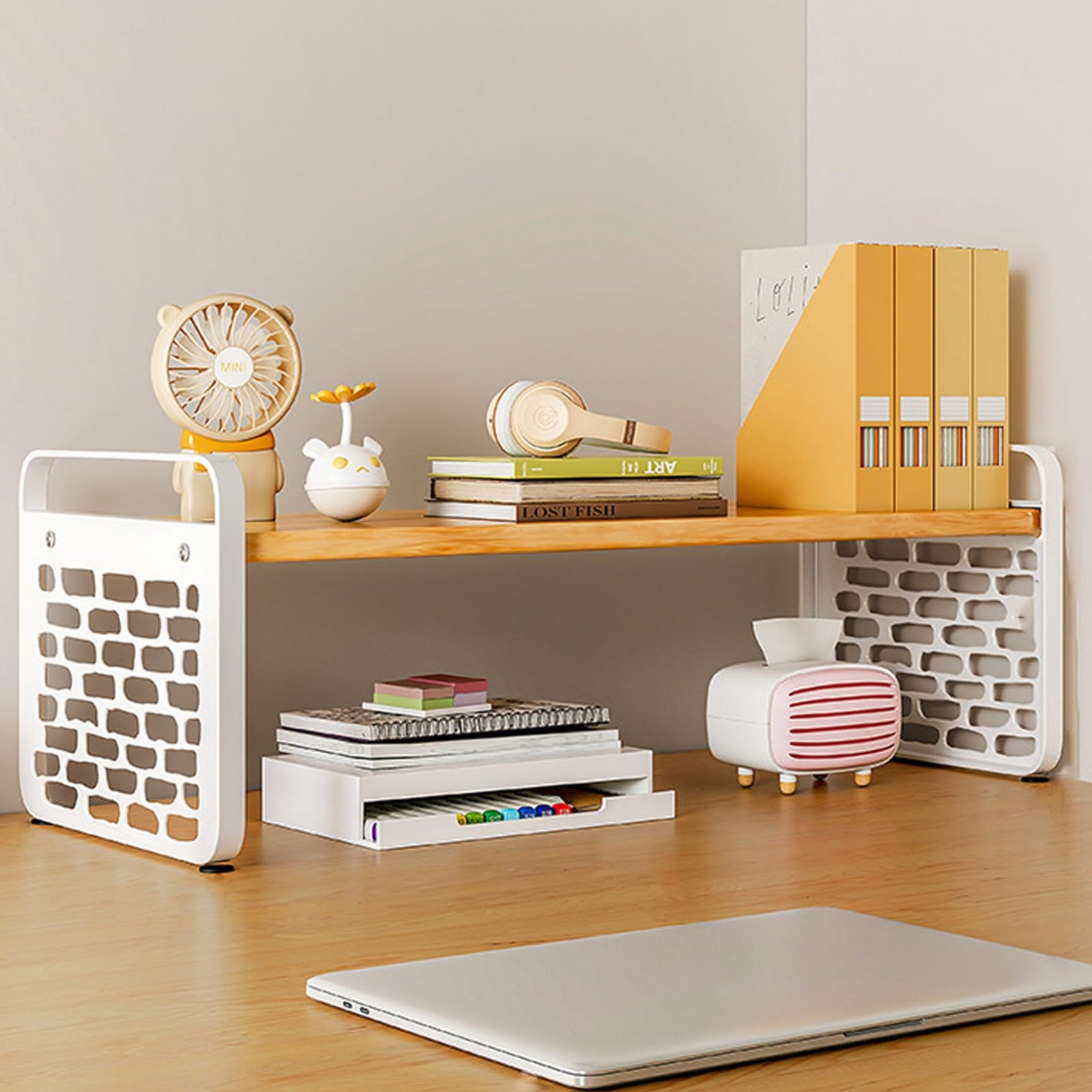 Libreria compatta da scrivania, piccola mensola per ufficio, fai da te, con pannello appeso, decorazione per la casa, 30 x 20 x 18 cm, ideale per accessori da ufficio e soluzioni salvaspazio