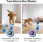PetPrime Jouet interactif de boule de chien, Boule automatique avec mouvement activé, Jouet mobile de chien pour chiens moyens et grands,2 Jouer les modes pour stimuler mentalement et les garder occupés
