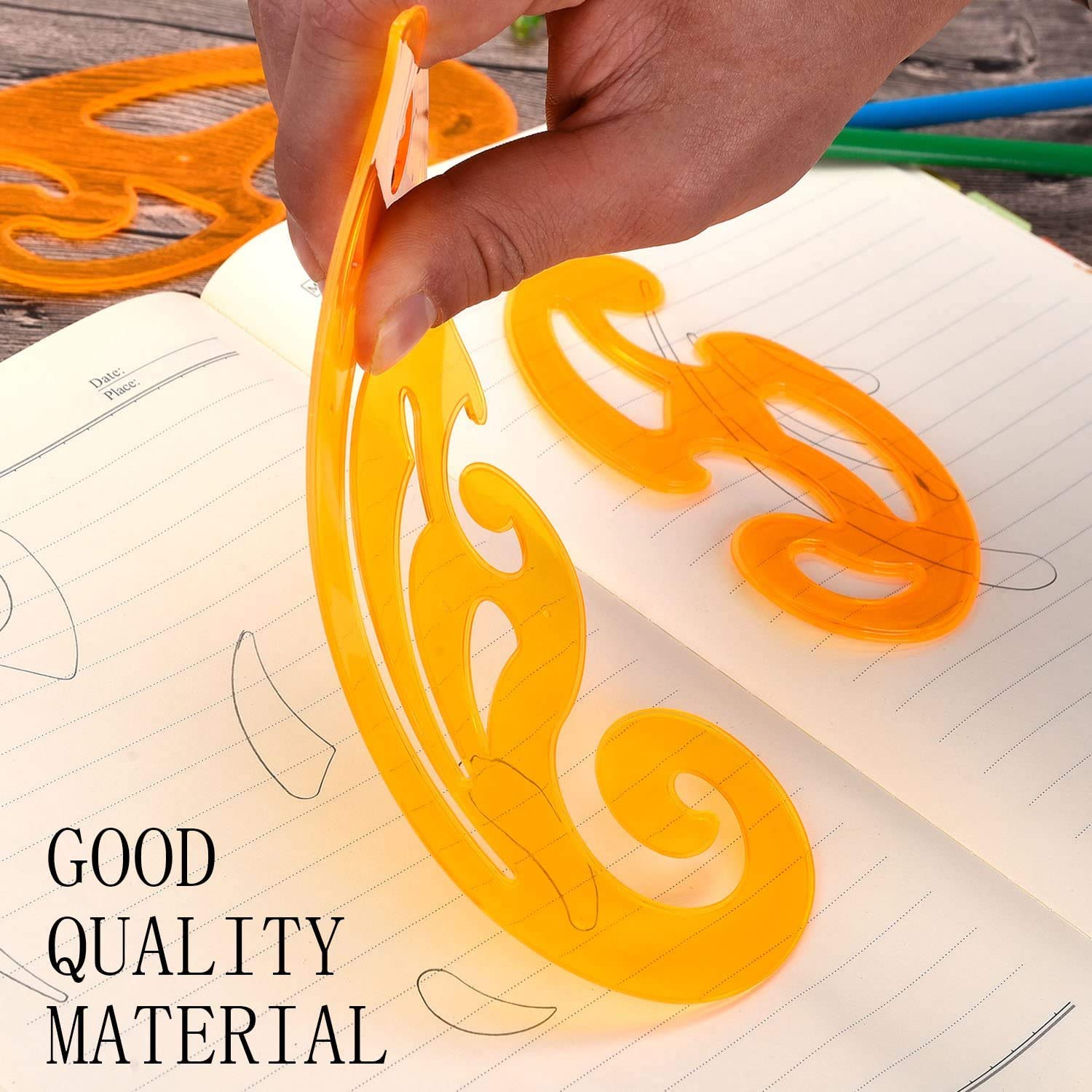 Image secondaire de Set de 9 Règles Courbes Françaises pour Dessin Technique - KAHEIGN