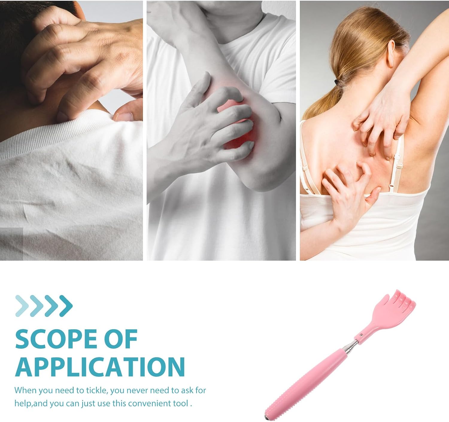 Telescopic Back Massager Tool Stainless Steel PP for Elderly