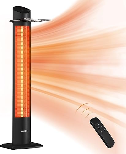 Miniatura 12 de EAST OAK Calentador eléctrico para patio, calentador infrarrojo montado en la pared de 1500 W para exteriores, garaje, patio trasero, restaurante,