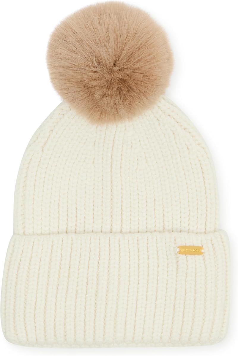 Steve Madden Gorro ancho con pompón para mujer
