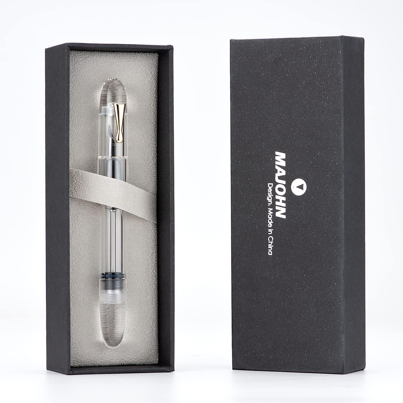 erofa Majohn C4 Eyedropper Füllfederhalter, extra feine Feder, transparentes Acryl, große Größe, Schreibstifte für Büro, Geschäft, mit Box