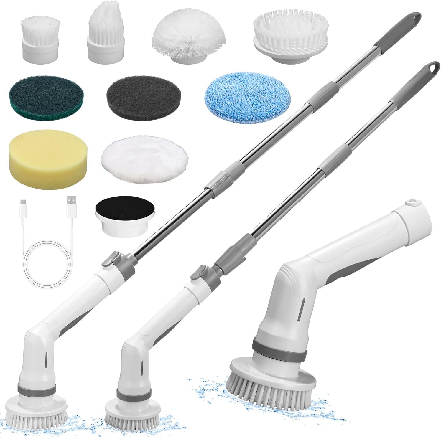 TOMEEM Elektrische Reinigungsbürste - Fugenreiniger Mit 8 Bürstenköpfen