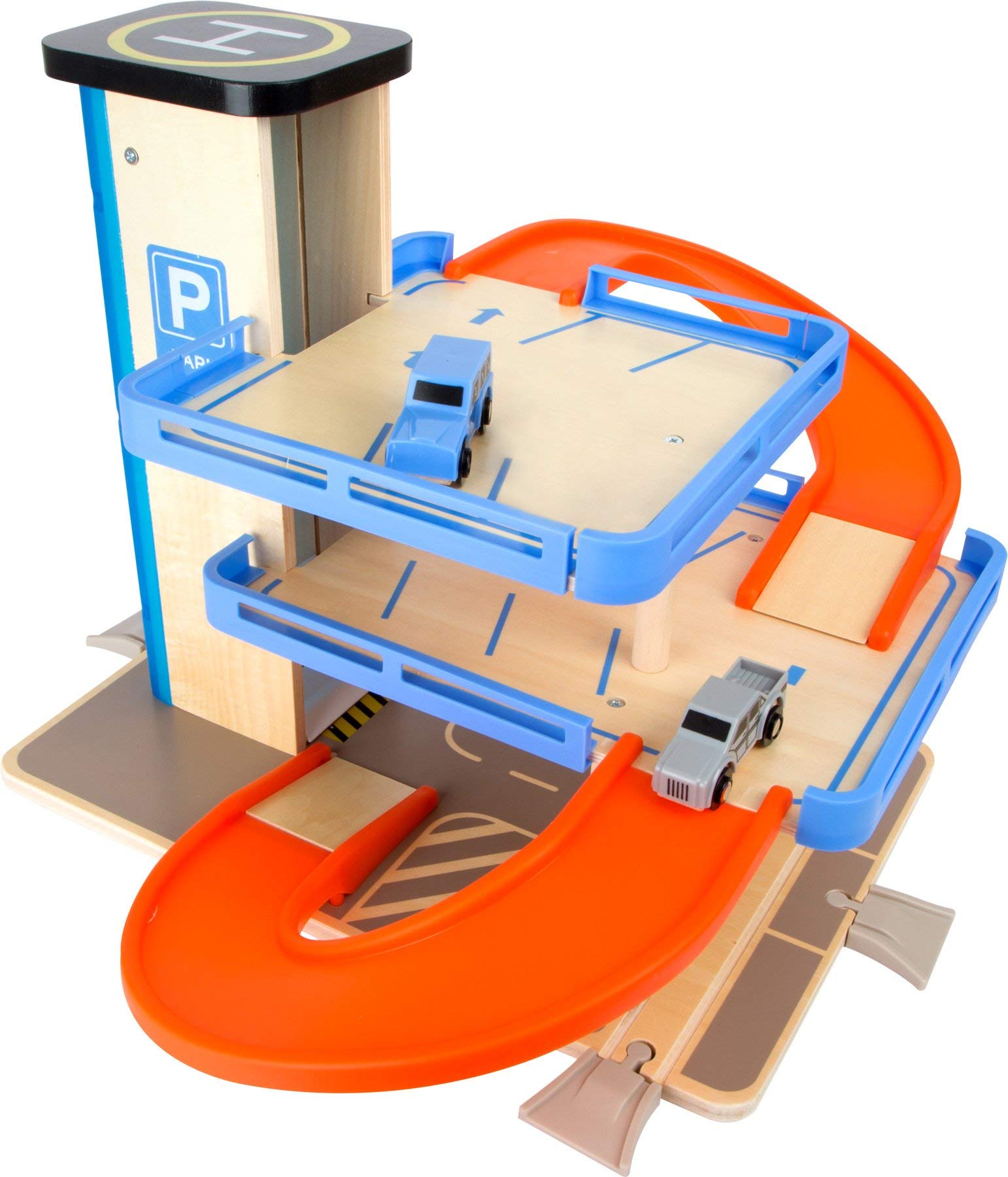10343 Parcheggio Business class small foot in legno, compatibile con i binari ferroviari disponibili in commercio, a partire da 3 anni