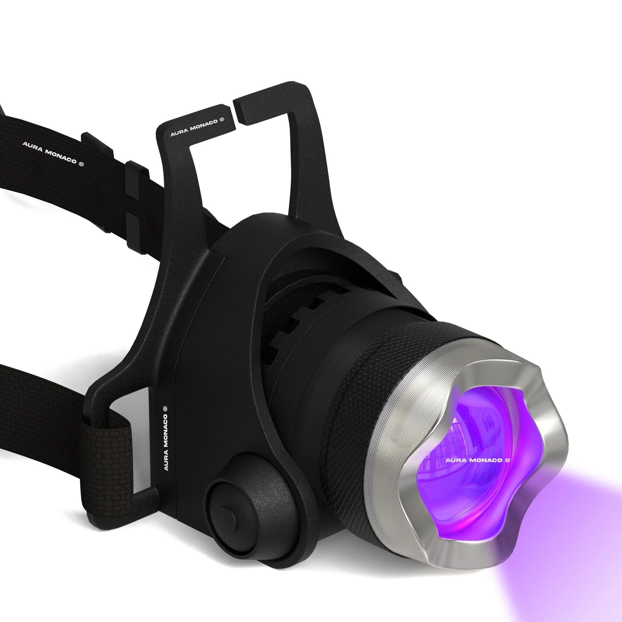 AURA Monaco | Beam Light UV Lash System 2.0 – Freihändige UV-LED-Kopflampe mit Fußpedal für Wimpernverlängerung, 1–2 Sek. Aushärtung, kein Gestell nötig, wenig Dämpfe, verstellbar, ideal für Profis