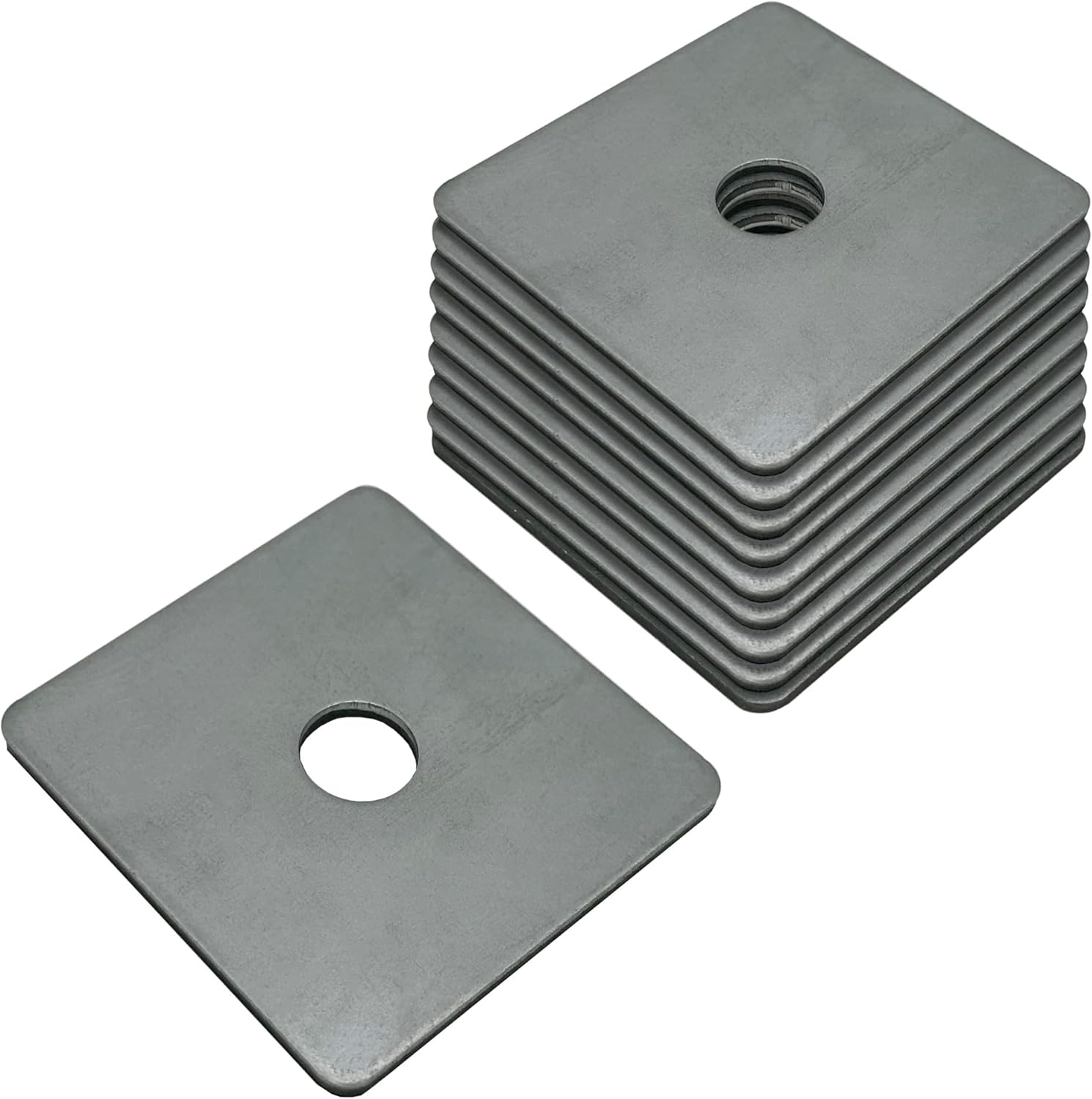5 Pack - 3 Square Washer Plate, Strut Channel Bearing Plate - Heavy Duty, Zinc Plated Steel (5)