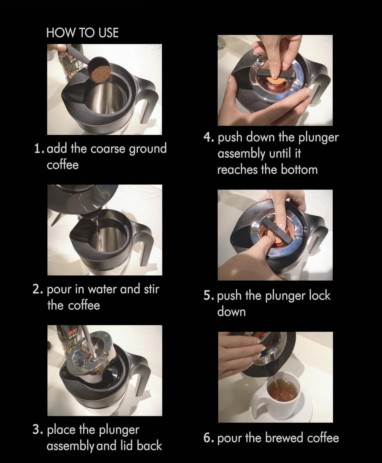 Métier G024 (WE) French Press Coffee Set, 18/10 Stainless Steel