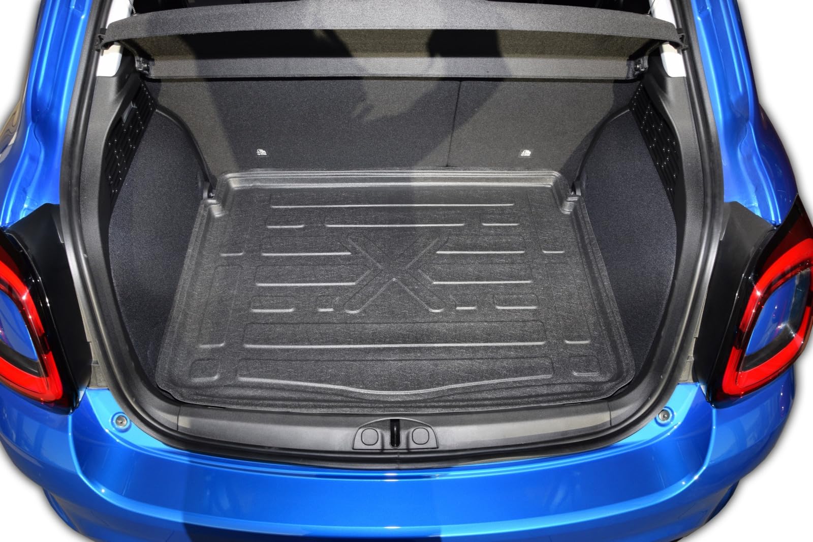 SCOUTT Vasca Bagagliaio per Fiat 500X 2014-2024, in TPE su Misura, Proteggi Baule con Bordo Alto 4 cm, Antiscivolo, Inodore