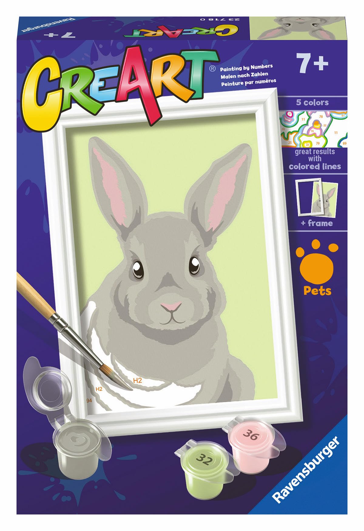 Ravensburger Gray Creart Painting By Numbers - Rabbit