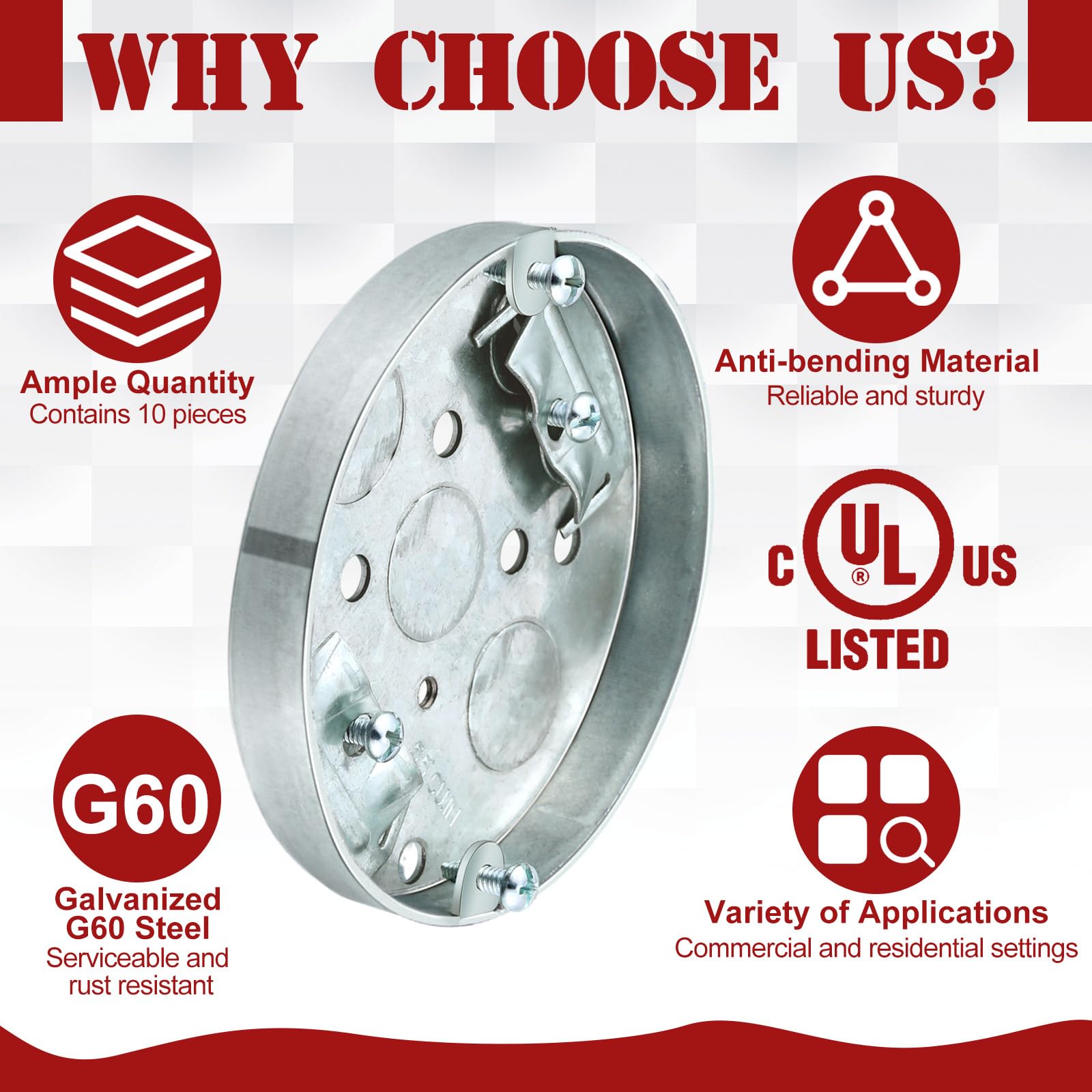 Electrical Boxes - 10 Round Pancake Boxes -4 Electrical Boxes - 10 Round Pancake Boxes -4