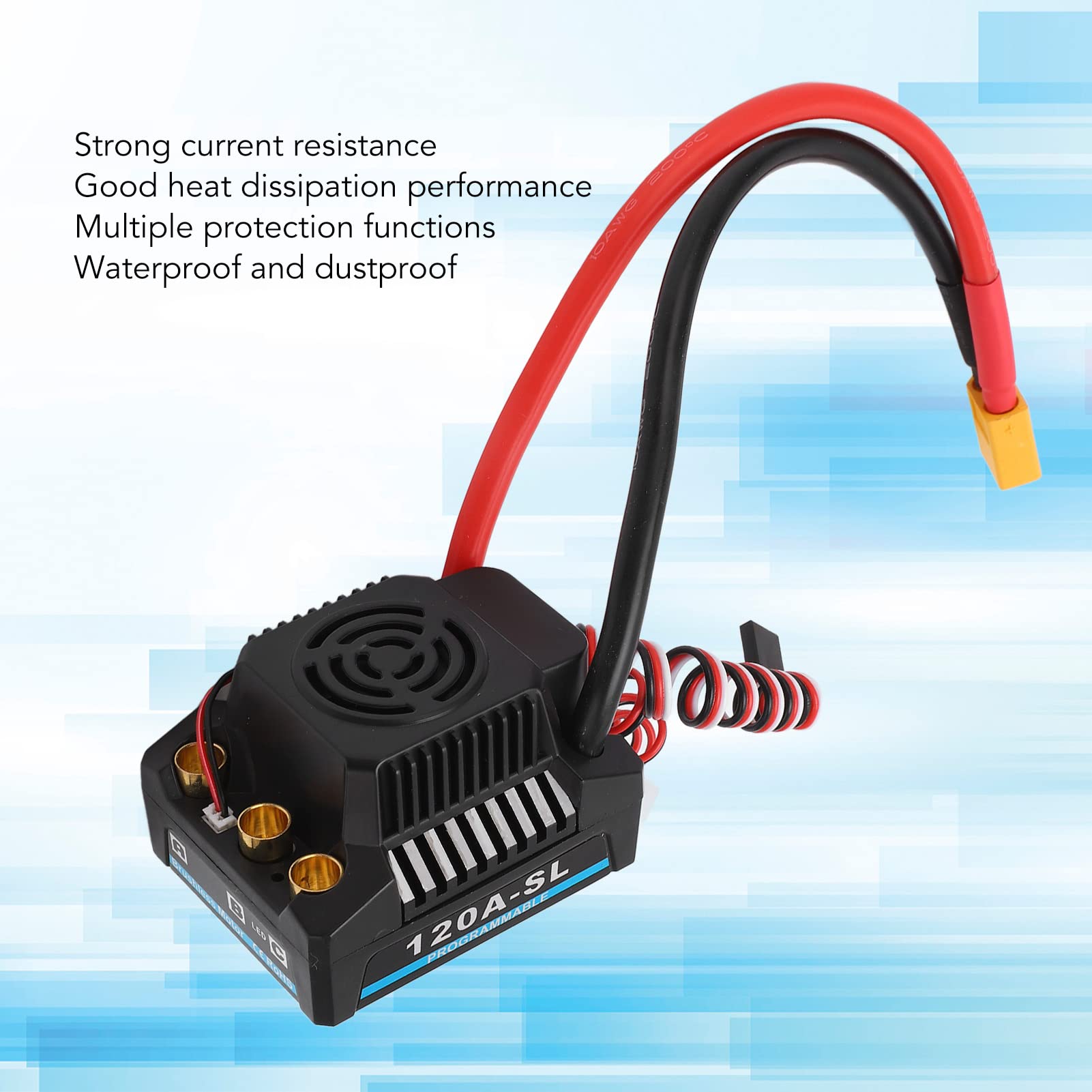 PolyGen 120A ESC z dobrym odprowadzaniem ciepła, wyjście BEC 5,8 V / 5 A dla bezczujnikowych silników bezszczotkowych, gotowość do baterii Lipo 2-4S, kontroler prędkości RC do