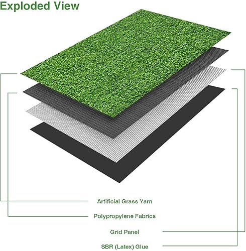 Miniatura 4 de Alfombra de césped artificial realista, para interior y exterior, jardín, material sintético, alfombra gruesa de césped artificial