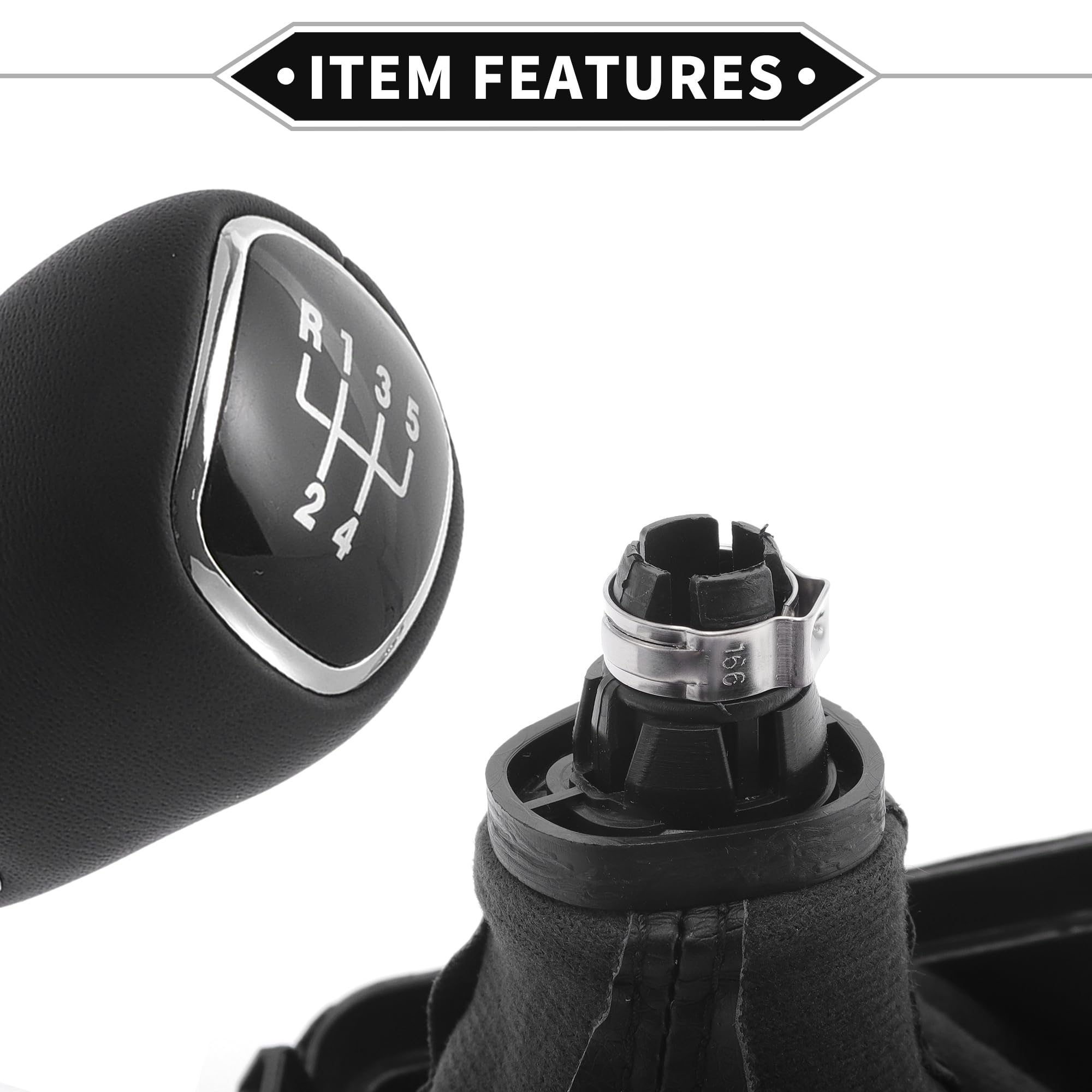 Pomello Del Cambio Manuale A 5 Velocità Per Skoda Octavia 12-21 | Nero, Plastica, Finta Pelle, 1Pc, Adatto Per Skoda Octavia 3 III 5E, Sostituzione Pomello, Facile Installazione