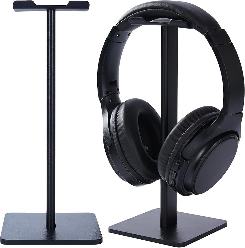 Headphone Stand, U-Shaped Universal Headset Holder, Anti-Slip Base, Black | Flexible head support, anti-slip base, sturdy construction, fits most headphones, ideal for gaming, work & home storage