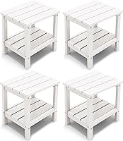 Vista 54 de KINGYES Juego de 2 mesas auxiliares para exteriores, mesa auxiliar Adirondack de doble capa, Aruba