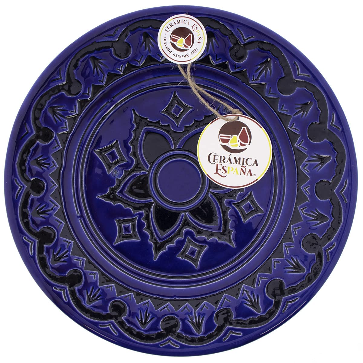 CERÁMICA ESPAÑA | Piatto decorativo da appendere a parete | Piatto da parete | Piatto da parete | Piatto in ceramica | Modello D22 | Decorazione 100% Fatto a mano | 23x23x3,5 cm