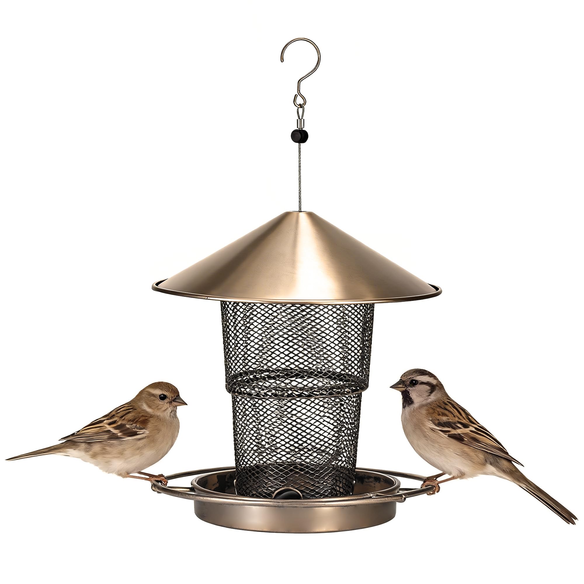 Yimomoyi Metal Bird Feeder for Outdoors Hanging, 2.5 lbs Large Capacity Hanging Metal Bird Feeder for Feeding Garden Small Wild Birds and Finches, Weather and Water Resistant Wild Bird feeders