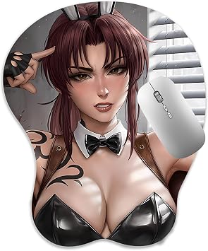 3D Mouse Pad Oppai Mousepad with Soft Gel Wrist Rest Anime Manga Gaming Boob pad Anti-Slip Mouse Mat Rev
