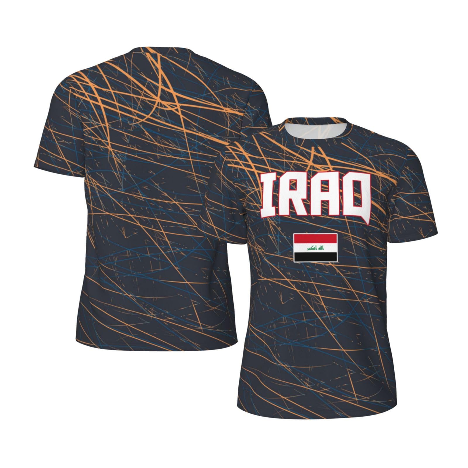 DABOYOZHZH Iraq Flag Cool Iraqans (134) Sports Jersey Mesh T-Shirt 3D Print for Running Cycling Soccer Tennis Fitness Climbing Shirts