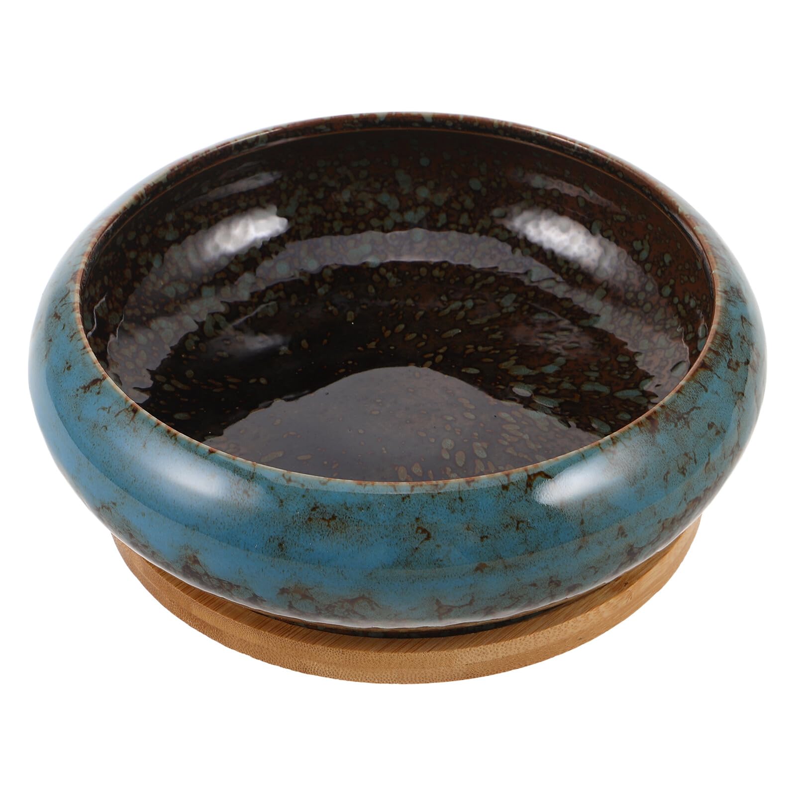 Bol de lotus en céramique bleu jardinière hydroponique pour succulente et bonsaï