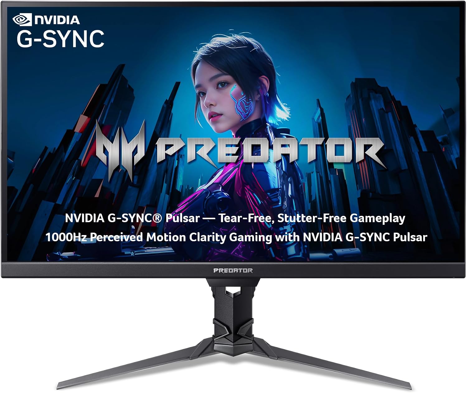 Predator 27in QHD 2560x1440 IPS 360Hz Gaming Monitor XB273U F5bmiiprx | 0.5ms, NVIDIA G-Sync, 2xHDMI 2.1, DisplayPort, USB Hub, Ergo Stand, Speaker, VESA Mountable, Bluelight Filter