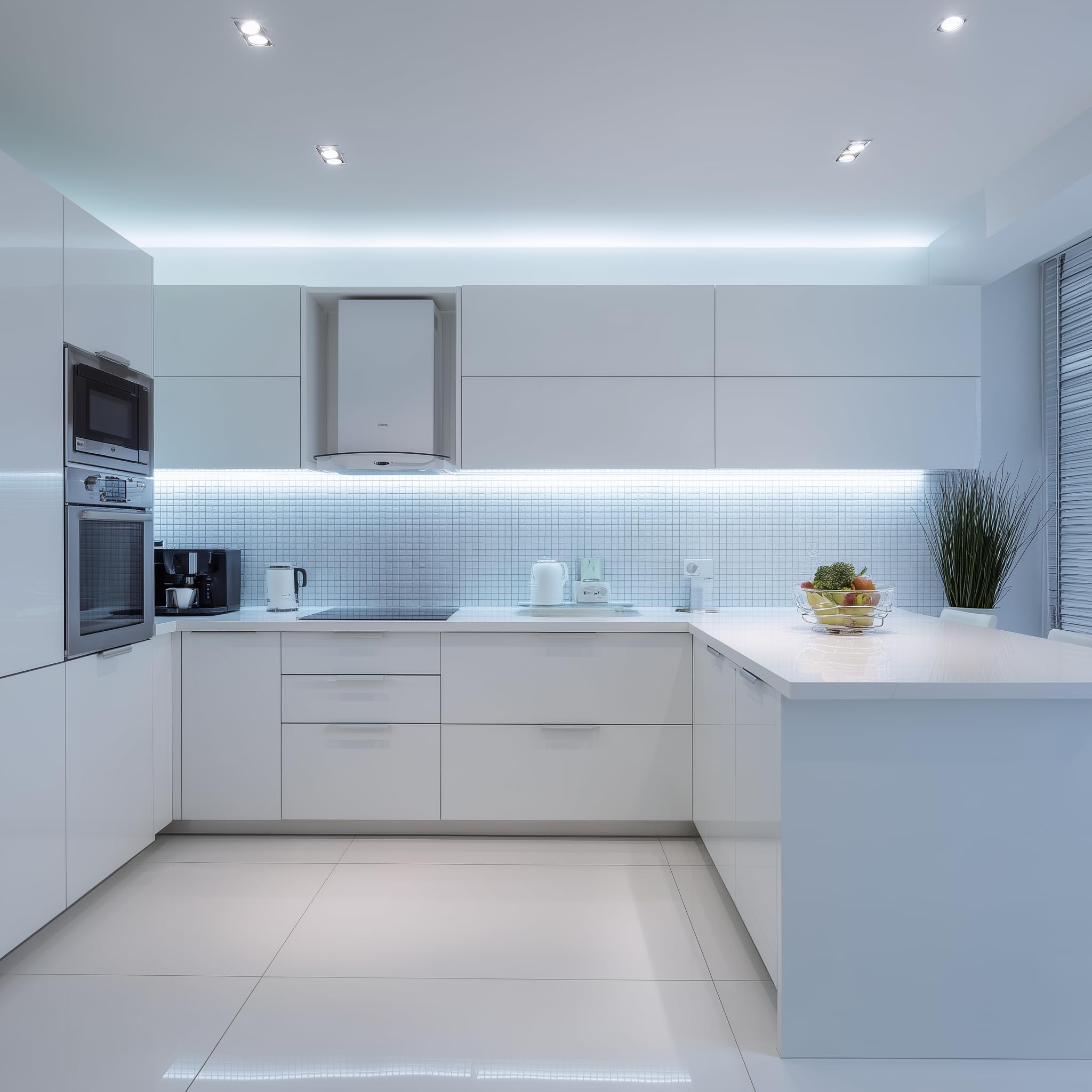 2.5 Metre Beyaz Şerit Led Dokunmatik Anahtar Tak Çalıştır Hazır Set Adaptör Dahil, Açma-Kapama, Parlaklık Ayarı Yapılabilir, Mutfak, Tezgah, Dolap içi, Ayna, Tv Ünitesi Aydınlatma