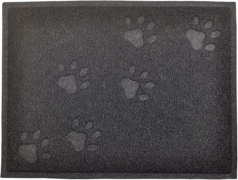 Tapete para Caixa de Areia para Gatos em PVC Antiderrapante DM Preto 40,64 x 30,48 cm