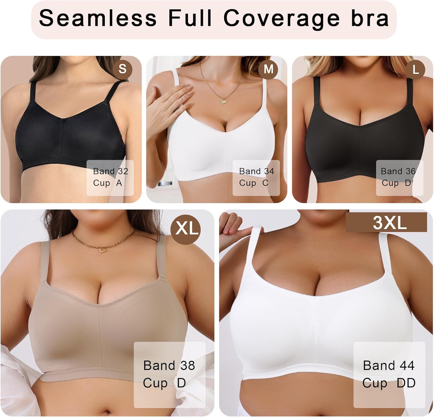 SHAPERX Women's Underarm Smoothing Seamless T-Shirt Bra Wireless Lightly Lined for All Day Comfort - Image 5