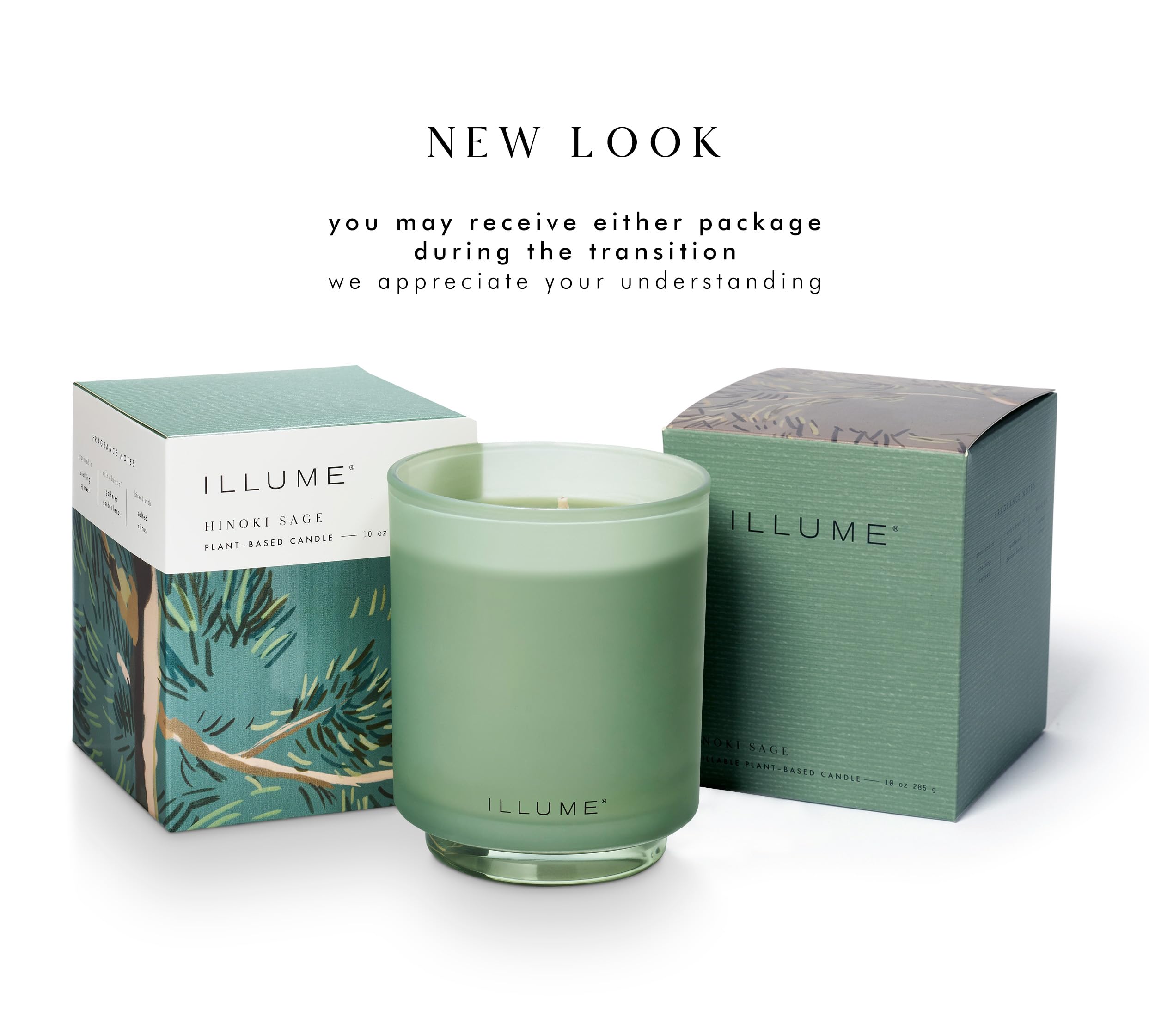 Illume Bellamente Done Essentials - Vela de soja perfumada de vidrio en caja de salvia, 3 pulgadas de largo x 3 pulgadas de ancho x 1 pulgadas de alto