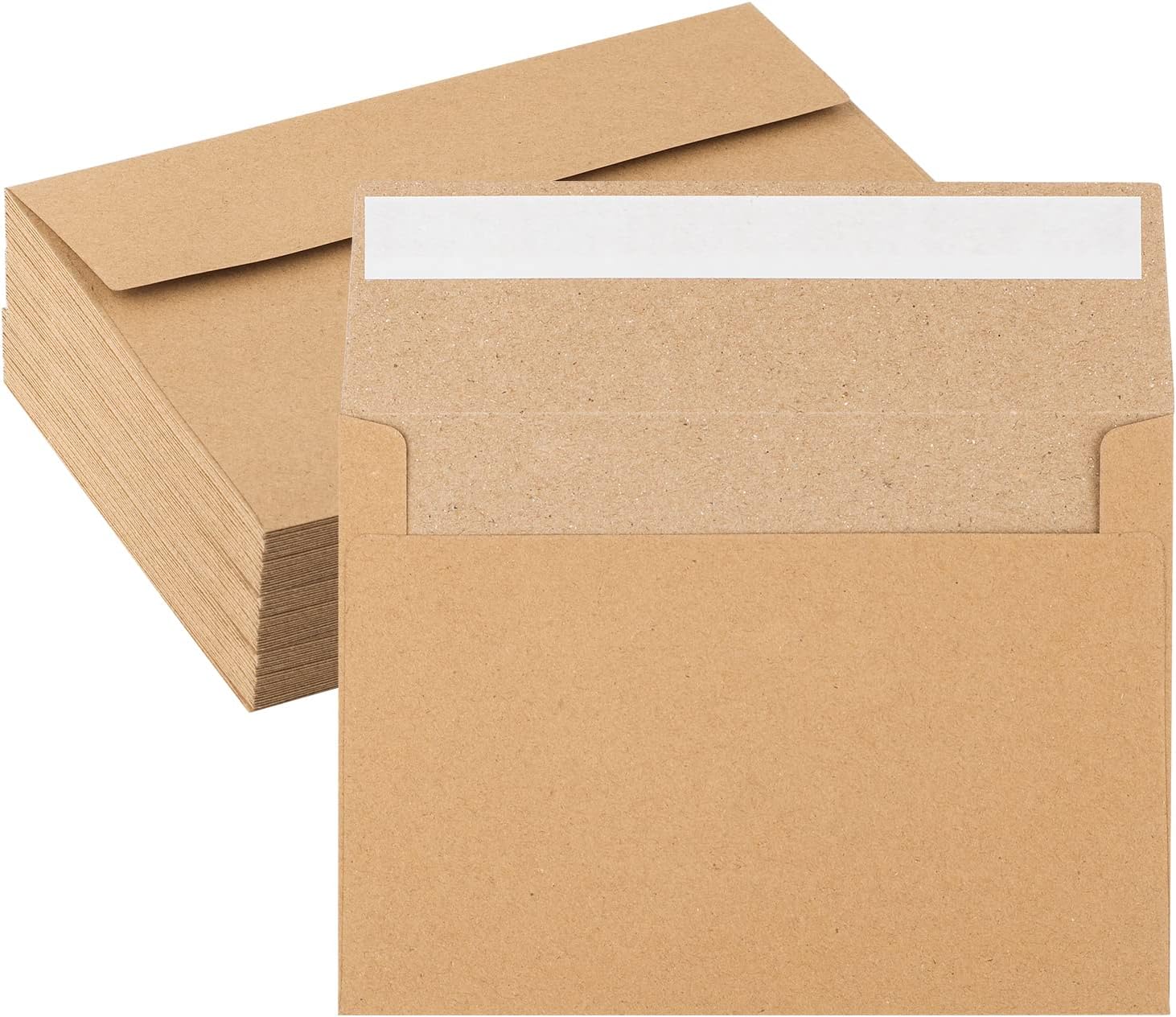 50 Pack Kraft Envelopes - 4 x 6 Inch Brown Kraft Paper Envelopes for Invitations, Cards and Postcards