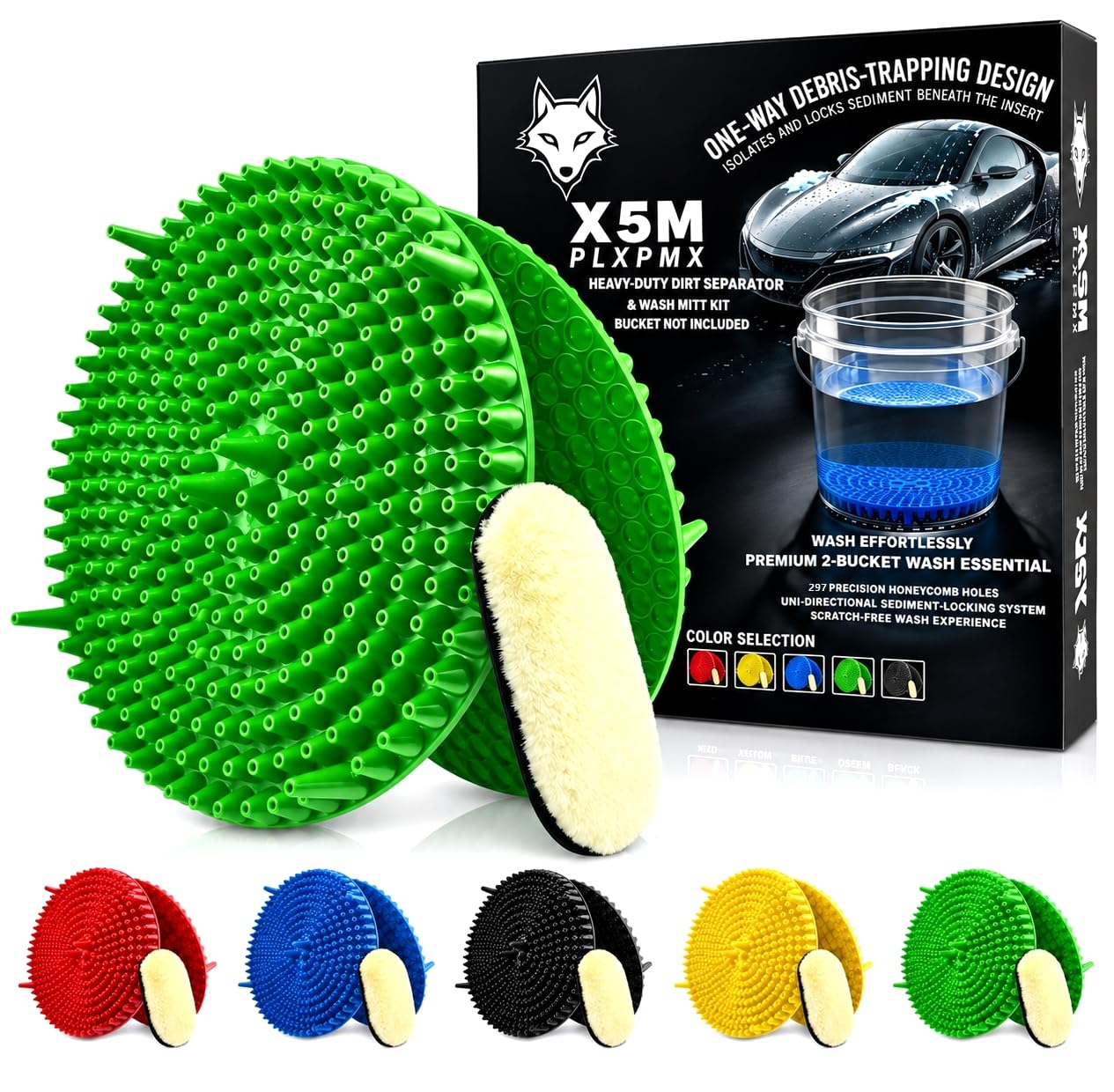 Photo 1 of X5MPLXPMX Car Wash Bucket Insert Kit (2-Pack, Green)