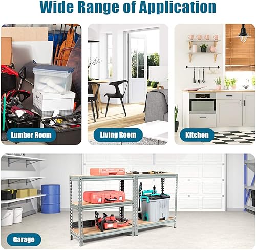 Miniatura 7 de Tangkula Estantes de almacenamiento de 5 niveles, marco de acero resistente, estante de garaje de 60 pulgadas con estantes ajustables, unidad