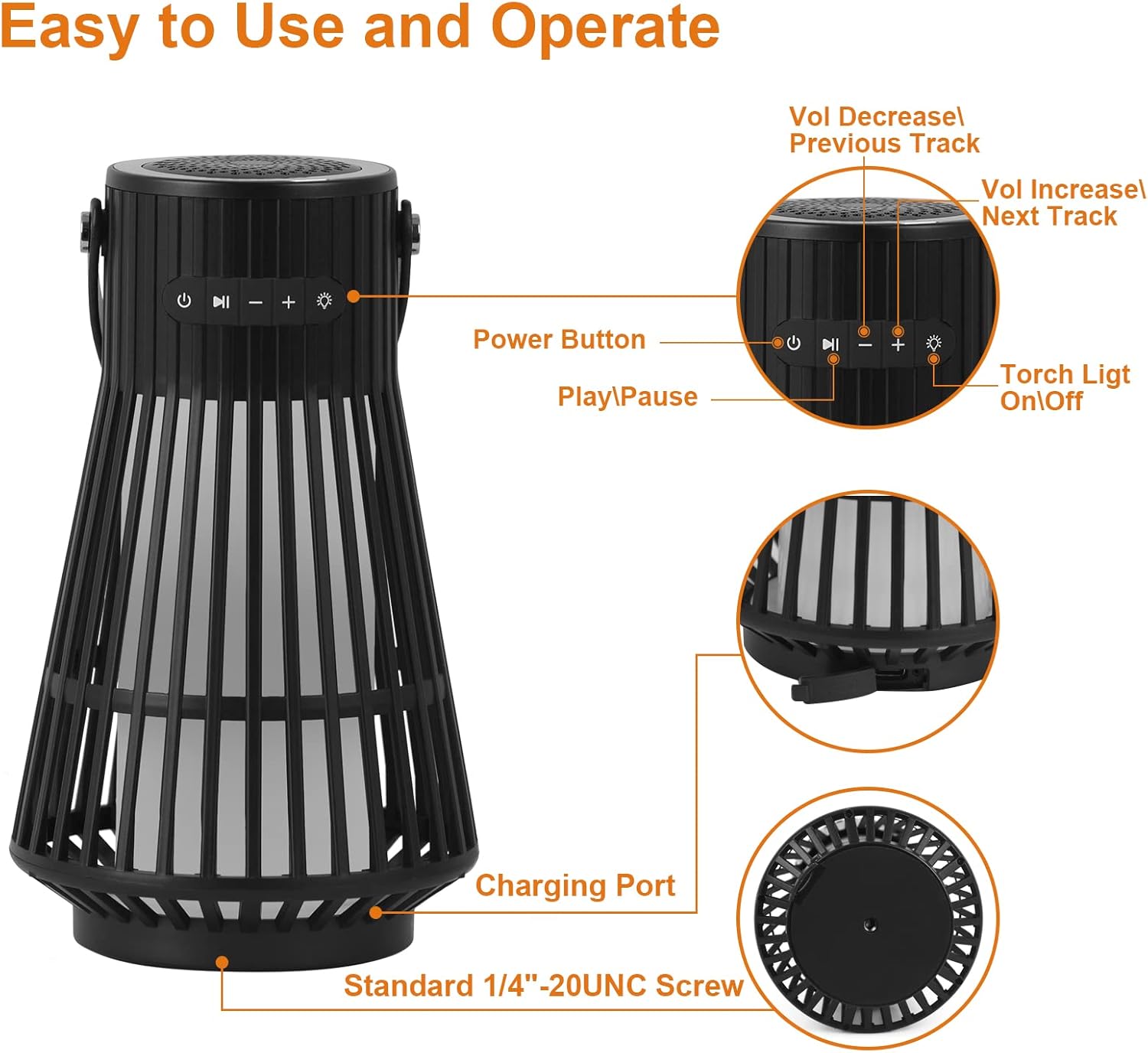 Buy Outdoor Bluetooth Flame Speaker, Tesoorda LED Flickering Flame