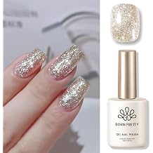 Born Pretty Glitter Gel Nail Polish Pink Glitter Sequins Gel Polish Manicure and Nail Art DIY at Home