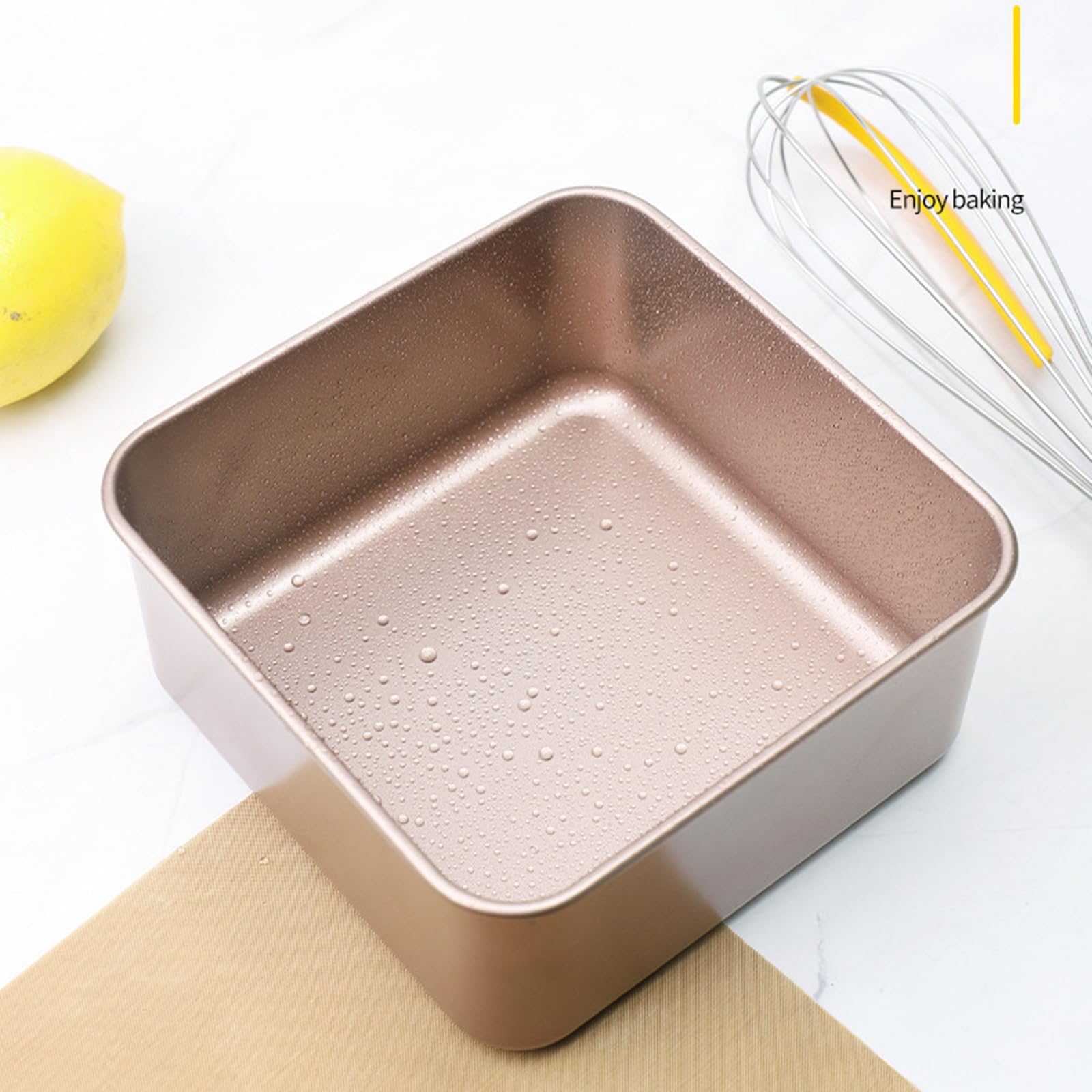 Teglia quadrata antiaderente Stampo per torte da parete in metallo con rivestimento a rilascio facile per l ' uso a bagnomaria e la preparazione dolci domestici Teglia quadrata Castella Bakeware