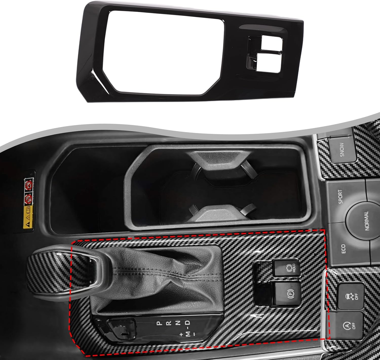 PIUGILH Gear Shift Frame Cover Compatible with Toyota Grand Highlander 2024 2025 Accessories, Gear Box Shift Knob Panel Trim (Carbon Fiber Color)