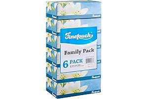 Soft Seamless 2 Ply Facial Tissue, Family Value Mega Roll Pack of 6 (780 Tissues)